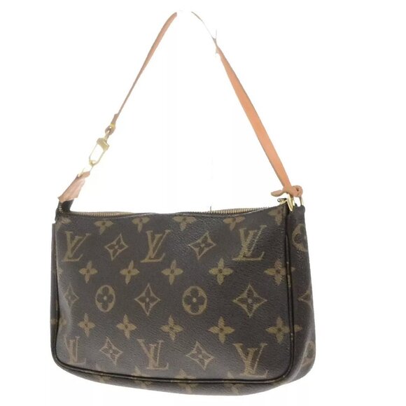 LOUIS VUITTON Pochette Accessoires Hand Bag Monogram Leather BN 82EE115 - Picture 1 of 15